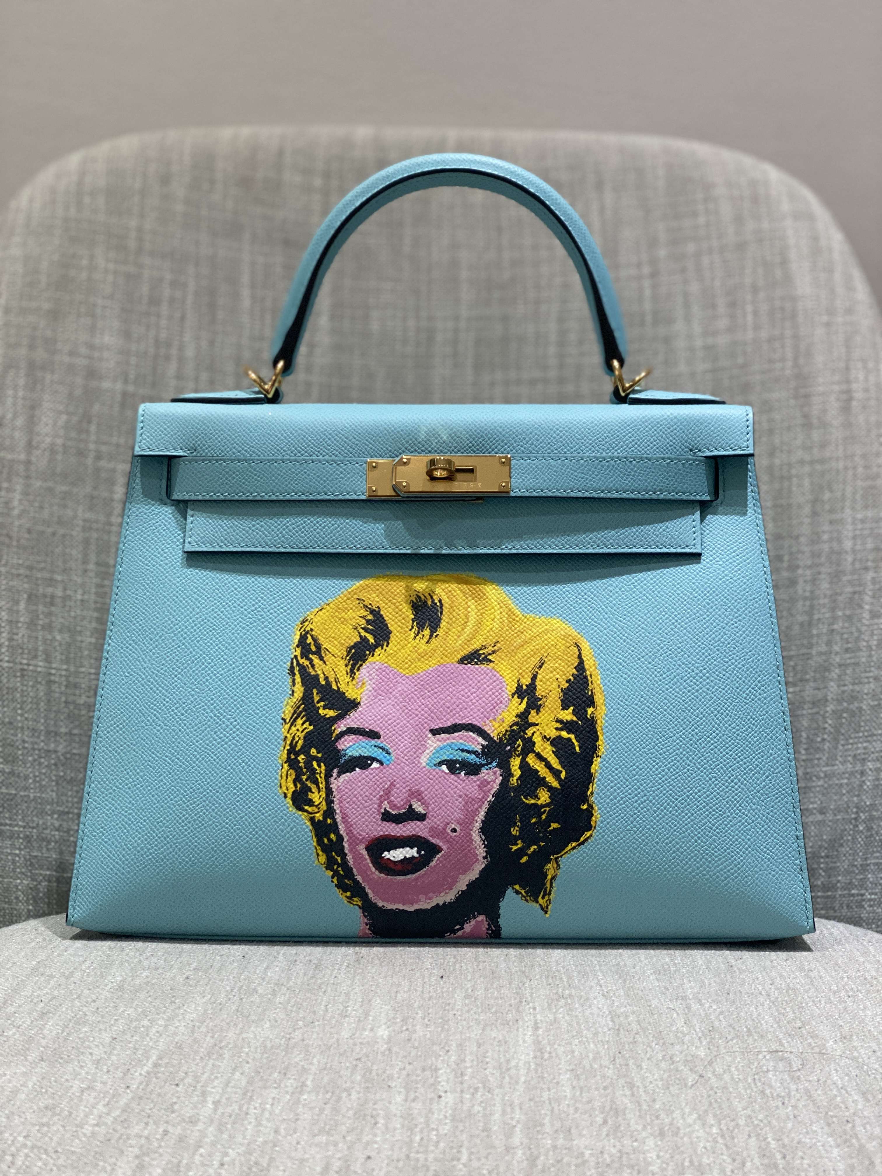 Hermes Kelly 25 Blue Zephyr / CKU2 Swift Shoulder Bags Phw – Italy